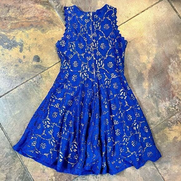 Tween Diva Sleeveless Blue Lace Dress 12 - Picture 6 of 7